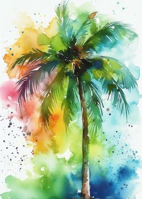 Palm Tree Watercolor