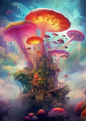 Psychedelic Mushroom City