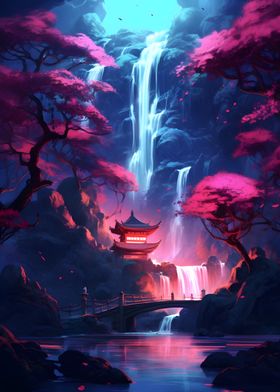 Sakura Waterfall Temple
