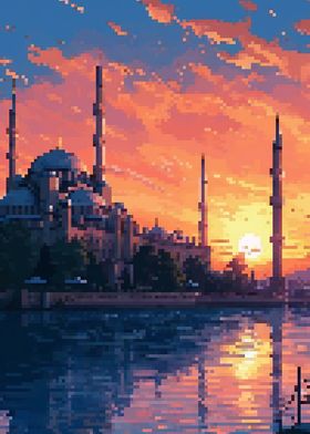 Blue Mosque Pixel art