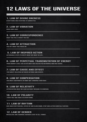 12 laws of the universe