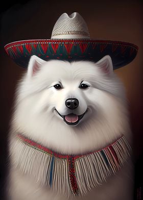 Samoyed With Sombrero