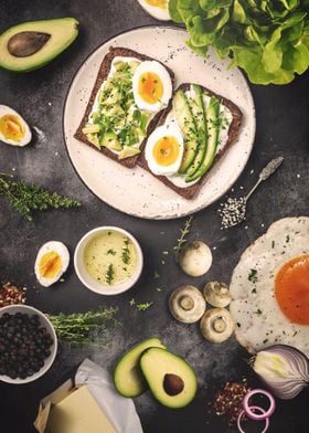 Healthy avocado breakfast