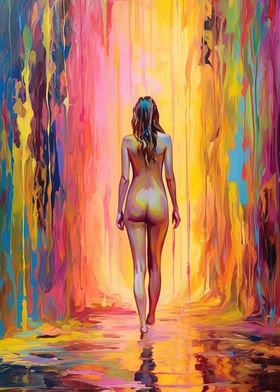 Naked girl in Paint