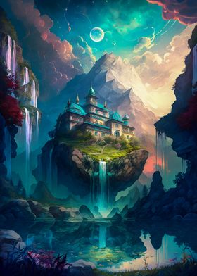 fantasy palace in the rock