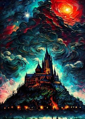 Fantasy Castle at night