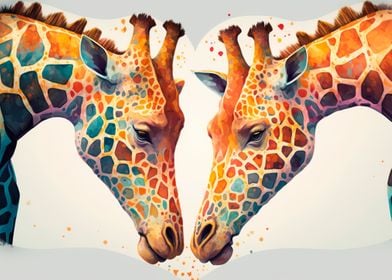 Two giraffe love