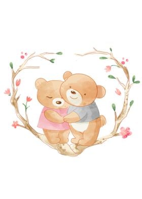 Cute cartoon bear lover