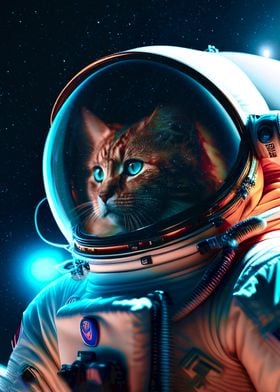 Cat Astronaut Space