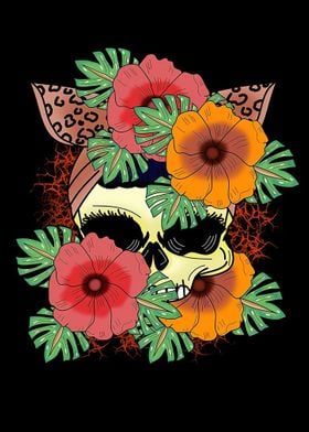 leopard skull flowers