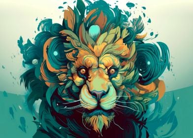 Cartoon style lion