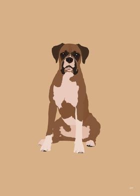 Boxer Dog Illustration