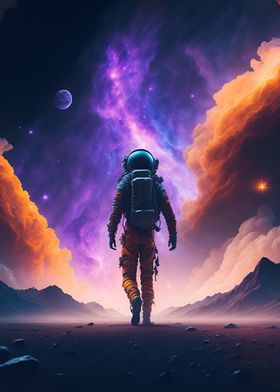 Astronaut roaming in space