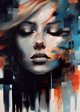 Abstract Art Girls Face