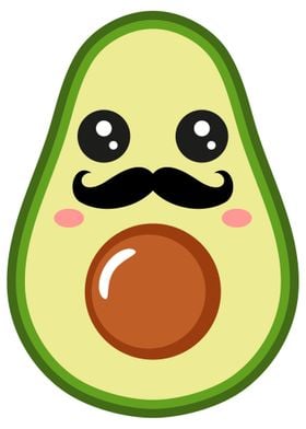 Dapper Mustache Avocado