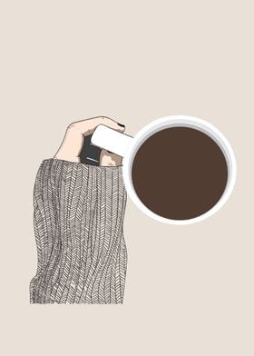 Handheld Coffee Cup Poster