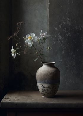 Serene Still Life Flowers