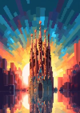 Barcelona pixel art