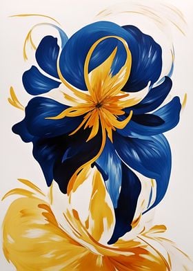 FLOWER BLUE ABSTRACT ART