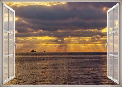 Window view sea landscape