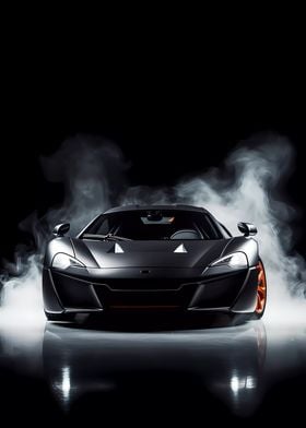 Black Mclaren in Smoke