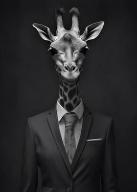 giraffe in classy suit