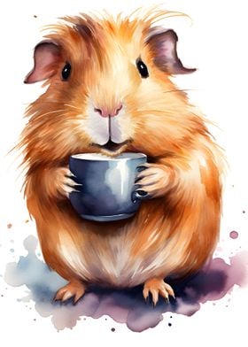 Guinea pig with coffee