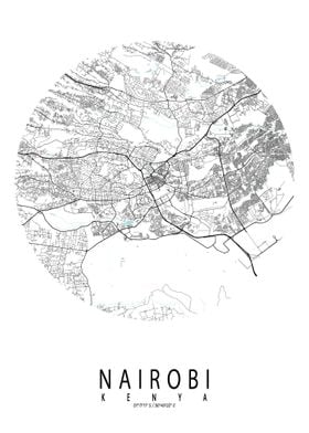 Nairobi City Map Circle