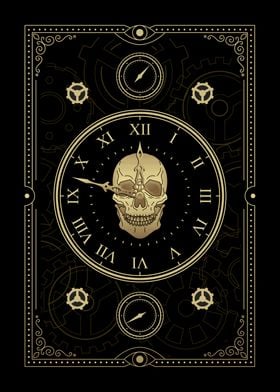 Clock with a skull
