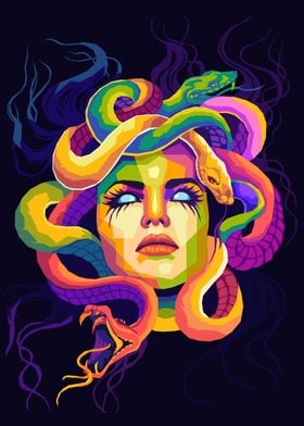 Medusa Colorful Artwork