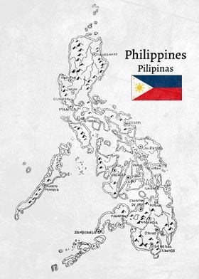 Handdrawn Philippines Map