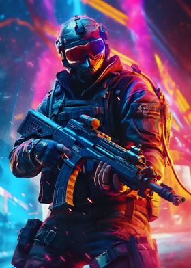 Neon Army Soldier