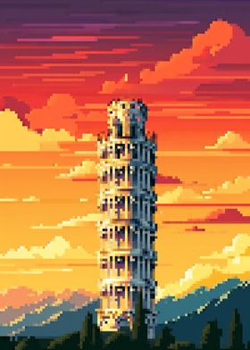 Tower of pisa pixel art