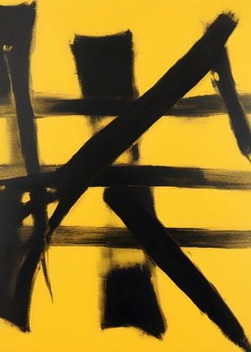 Black and Yellow Abstract