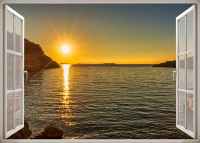 Window view sea landscape