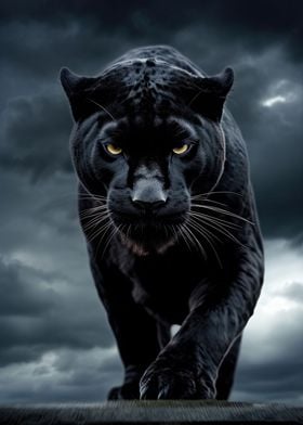 Black Panther in the storm