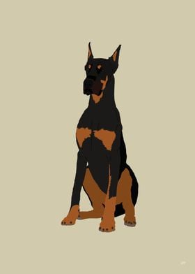 Dobermann Dog Illustration