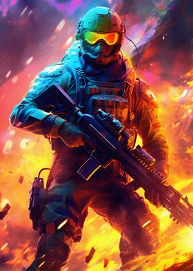 Neon Army Soldier
