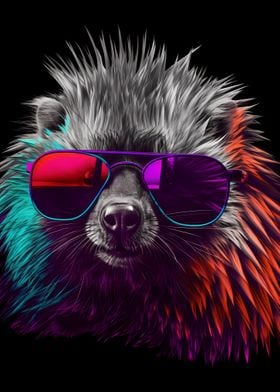 Porcupine With Sunglasses