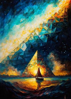 Triangle pyramid painting