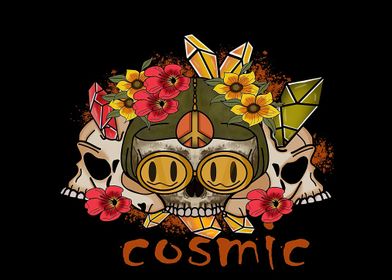 cosmisco boho skull floral