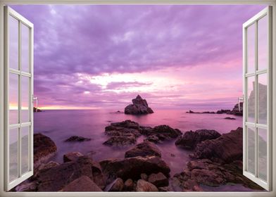 Window view sea landscape