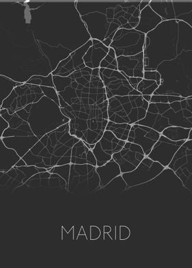 Madrid dark city map