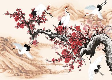 Birds on Cherry blossom 