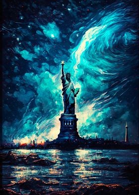 Lady Liberty Oil painting