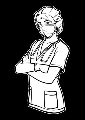 Nurse Nursing Clinic Medical Stuff Paramedic Art Print by Anmein