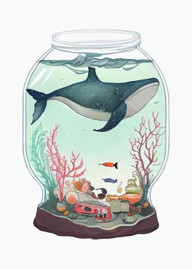 Mini Whale in Aquarium