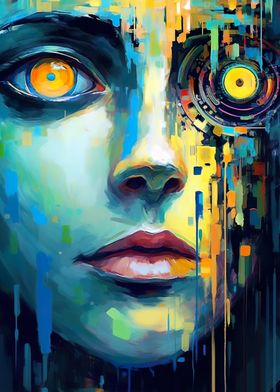 Abstract Art Woman Face