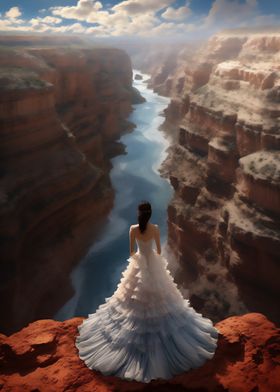 Bride and the canyon