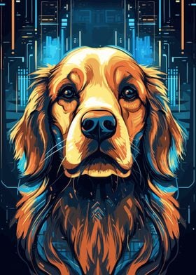 Cyberpunk Golden Retriever